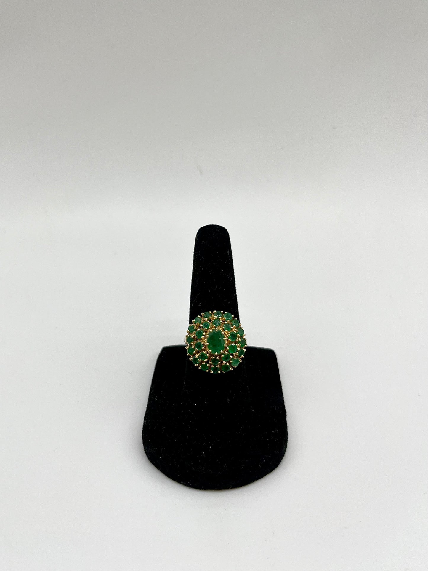 Edwardian Emerald Cluster Ring, 1.83 CTW 14K Gold