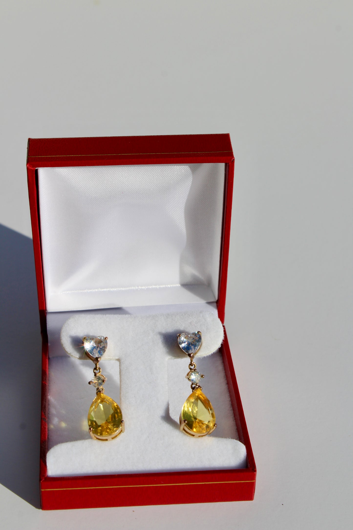 Citrine & Burmese Spinel Drop Earrings, 12 Carats 14K Vermeil