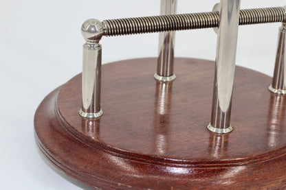 Antique Adjustable Cradle Silver & Wood Wine Decanter- Professionally Restored