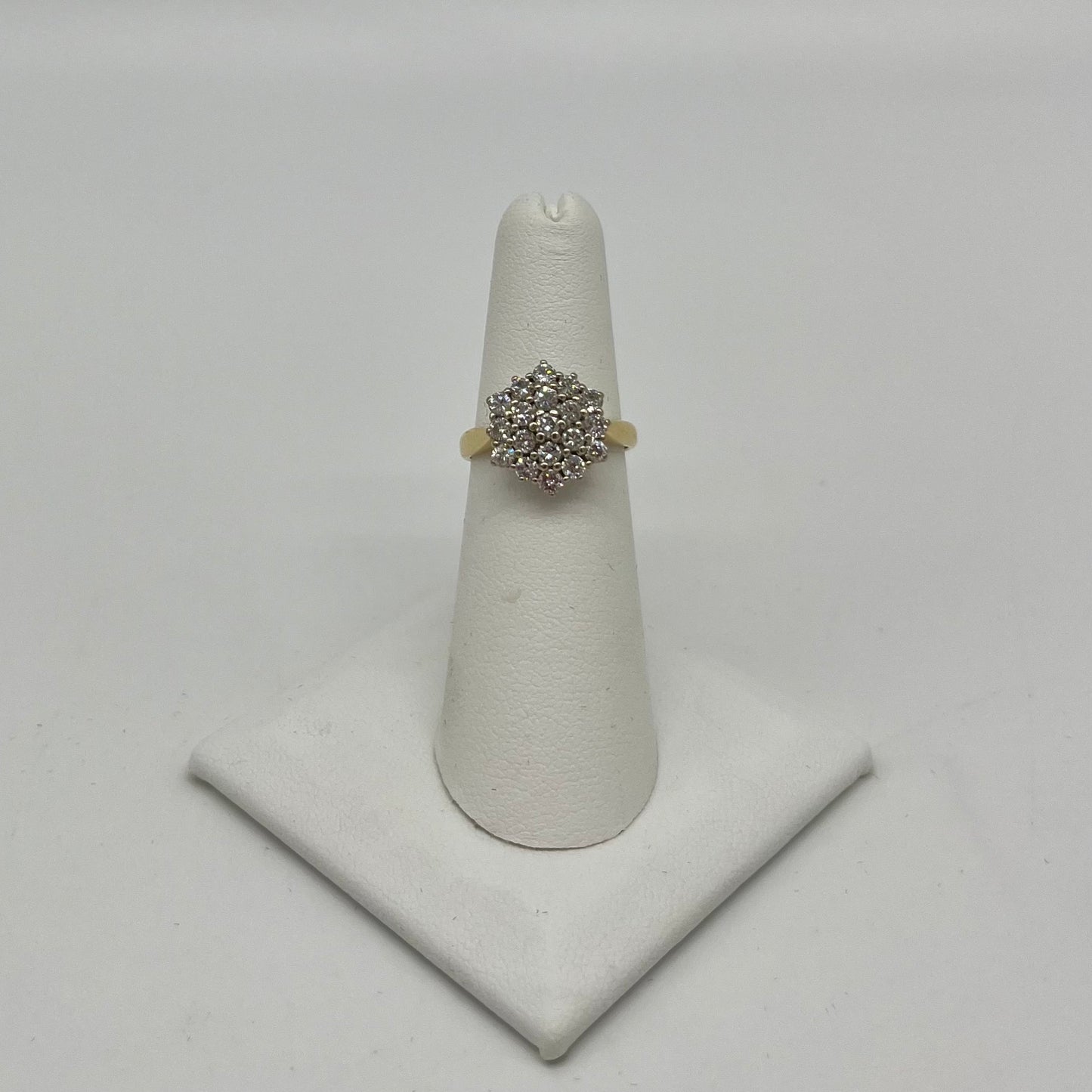 Elegant Victorian Diamond Cluster Ring, 2.0 CTW 18K Gold