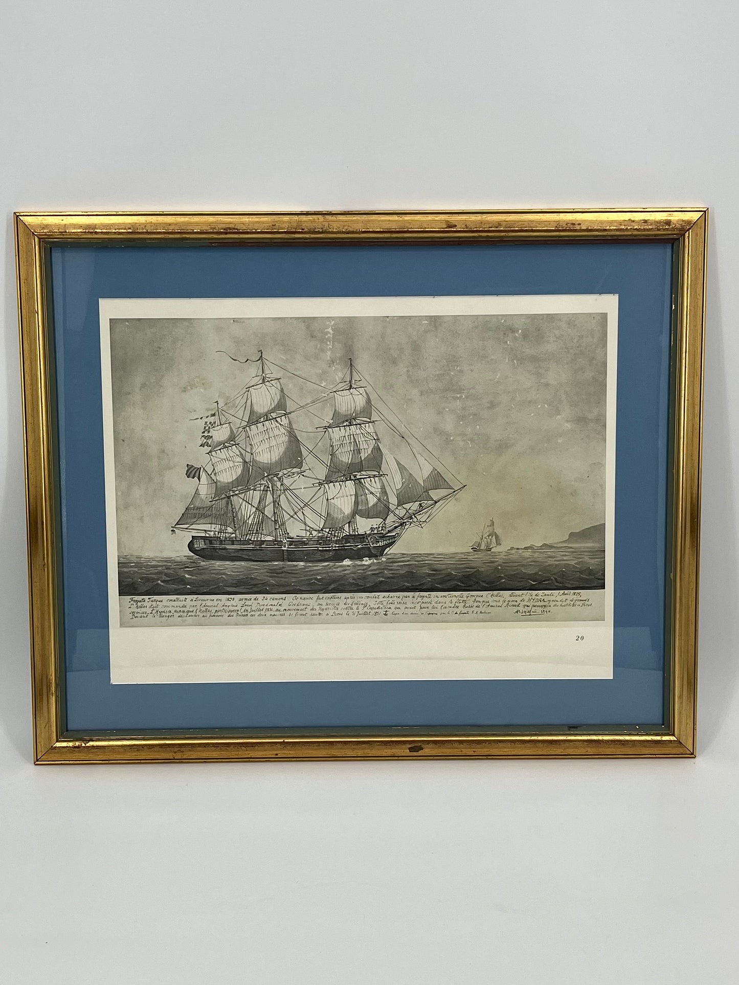 1800's Greek Ships Framed Trio