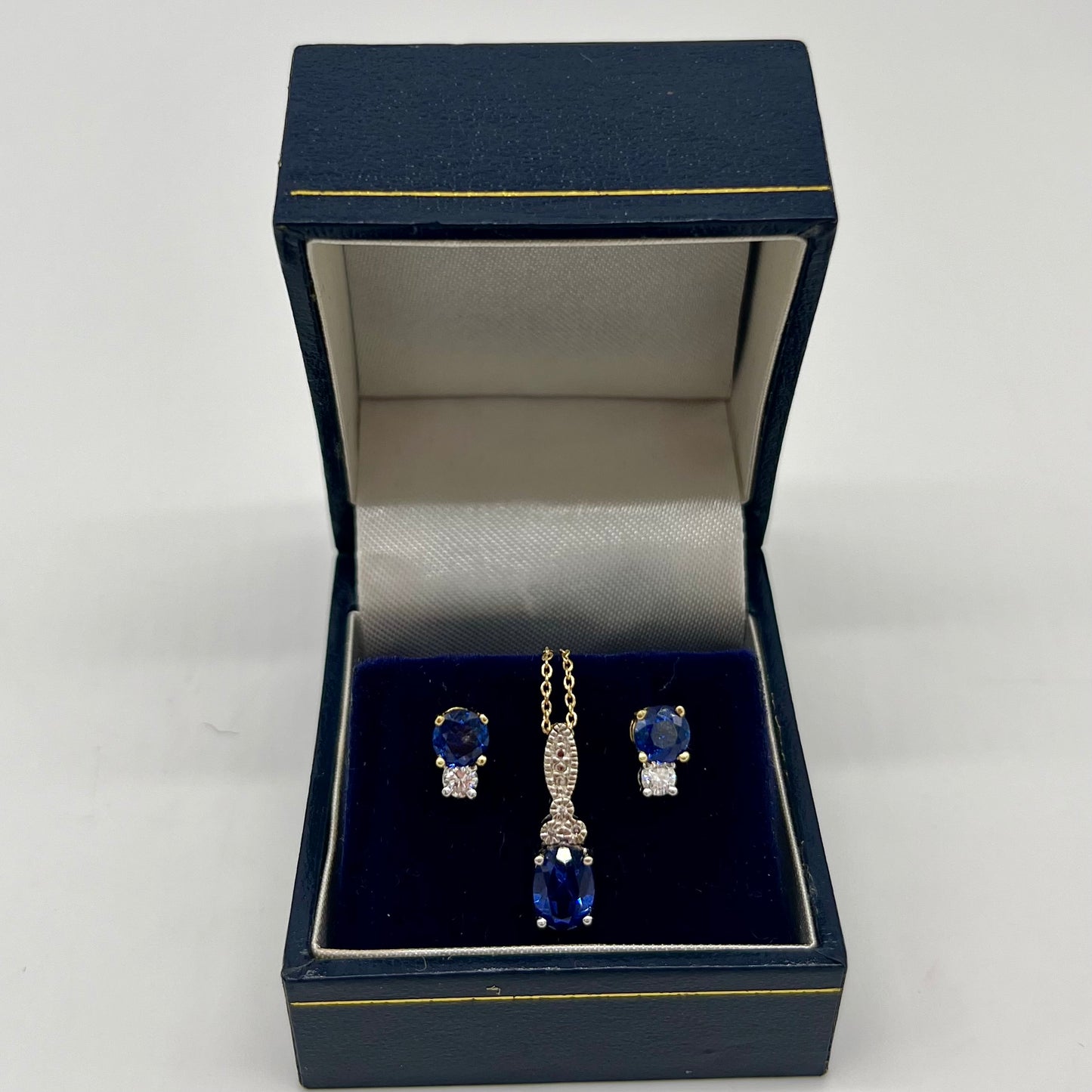 Sapphire & Diamond Set Two-Tone Gold, 2.35 CTW 14K