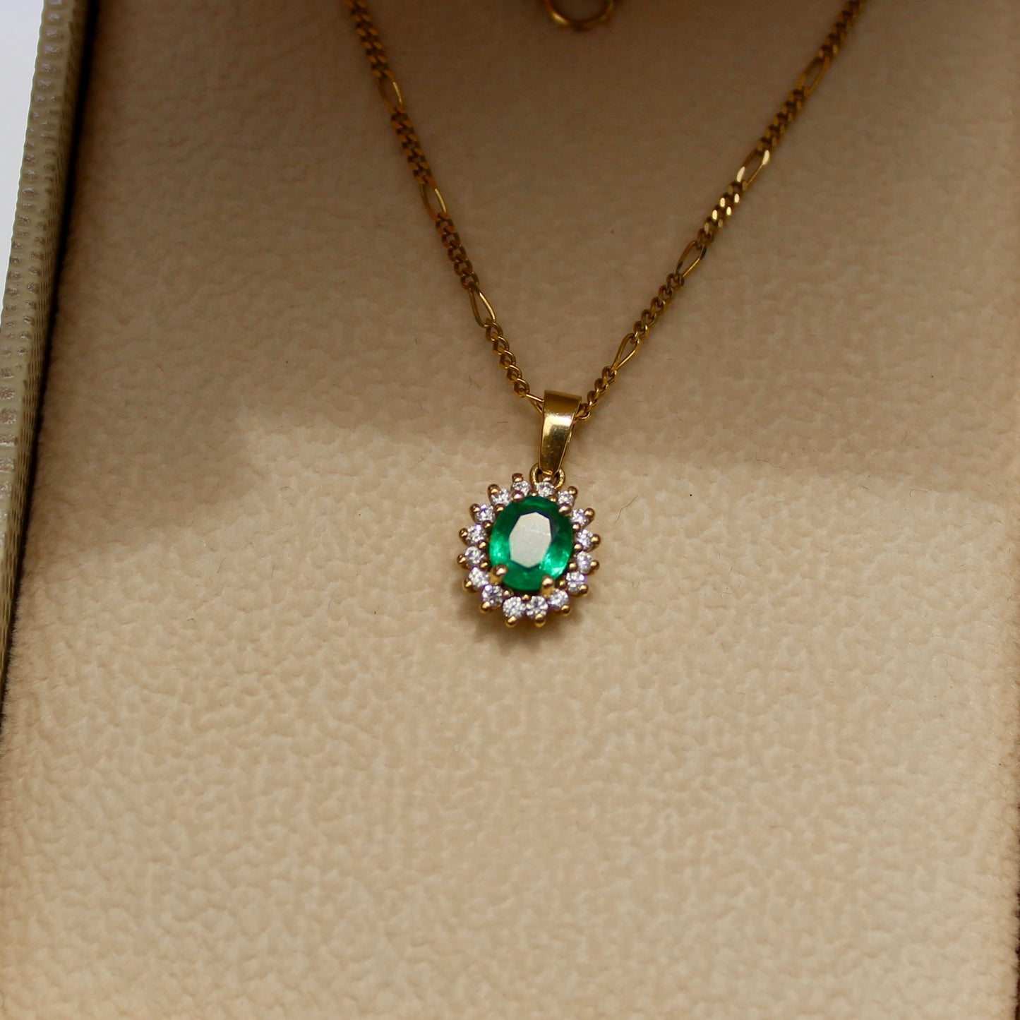 Emerald & Diamond Pendant, 0.83 CTW 18K Gold