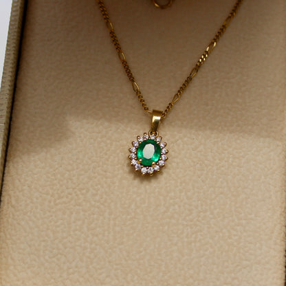 Emerald & Diamond Pendant, 0.83 CTW 18K Gold