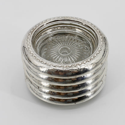 Sterling Silver & Cut Crystal Ashtrays- Set of 5