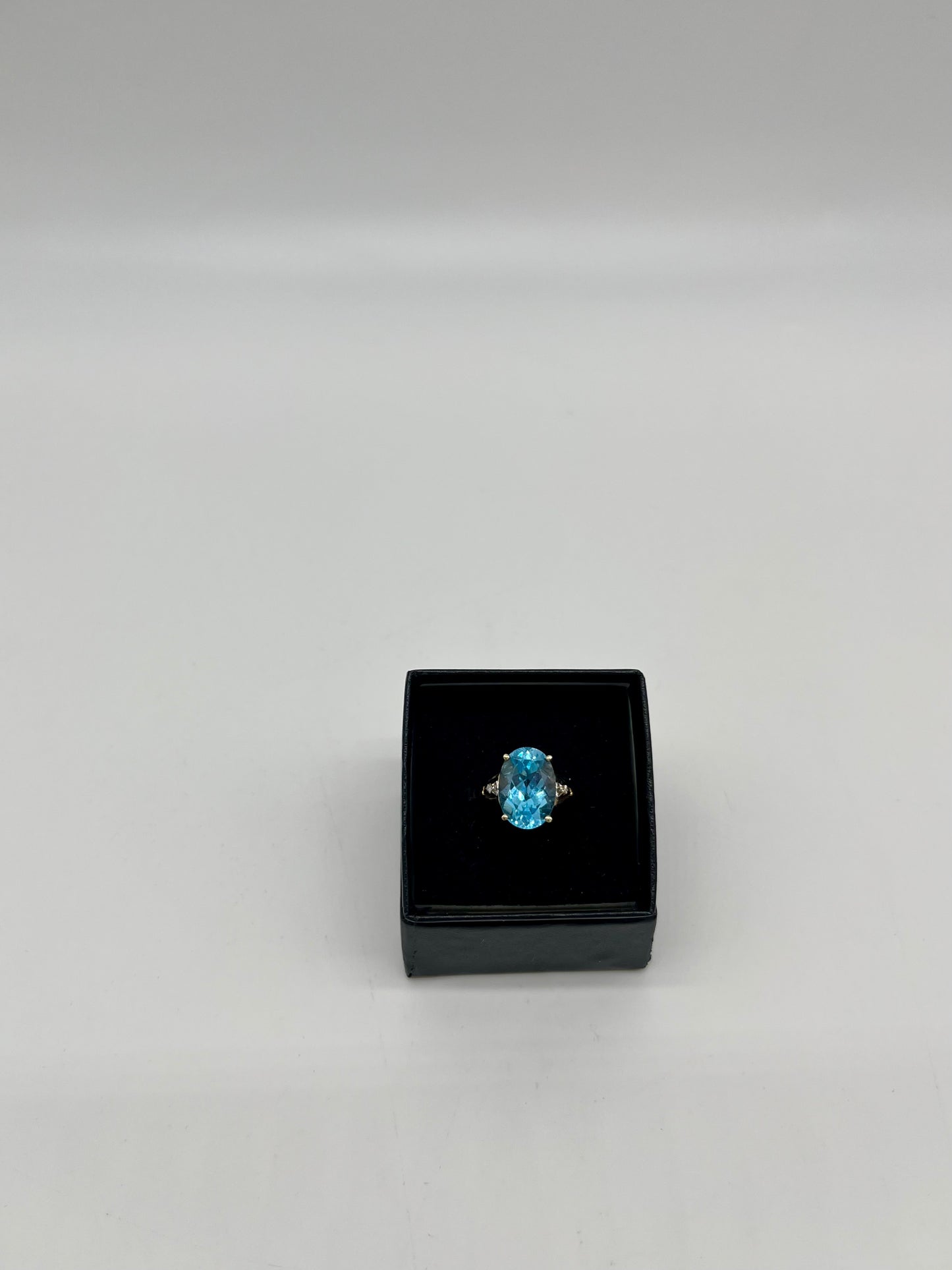 Blue Topaz & Diamond Cocktail Ring, 7.1 CTW 14K Gold