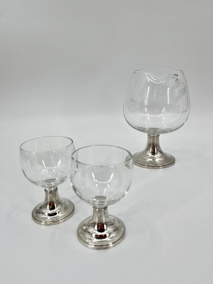 Sterling Silver Decanter & Glass Set by Alvin