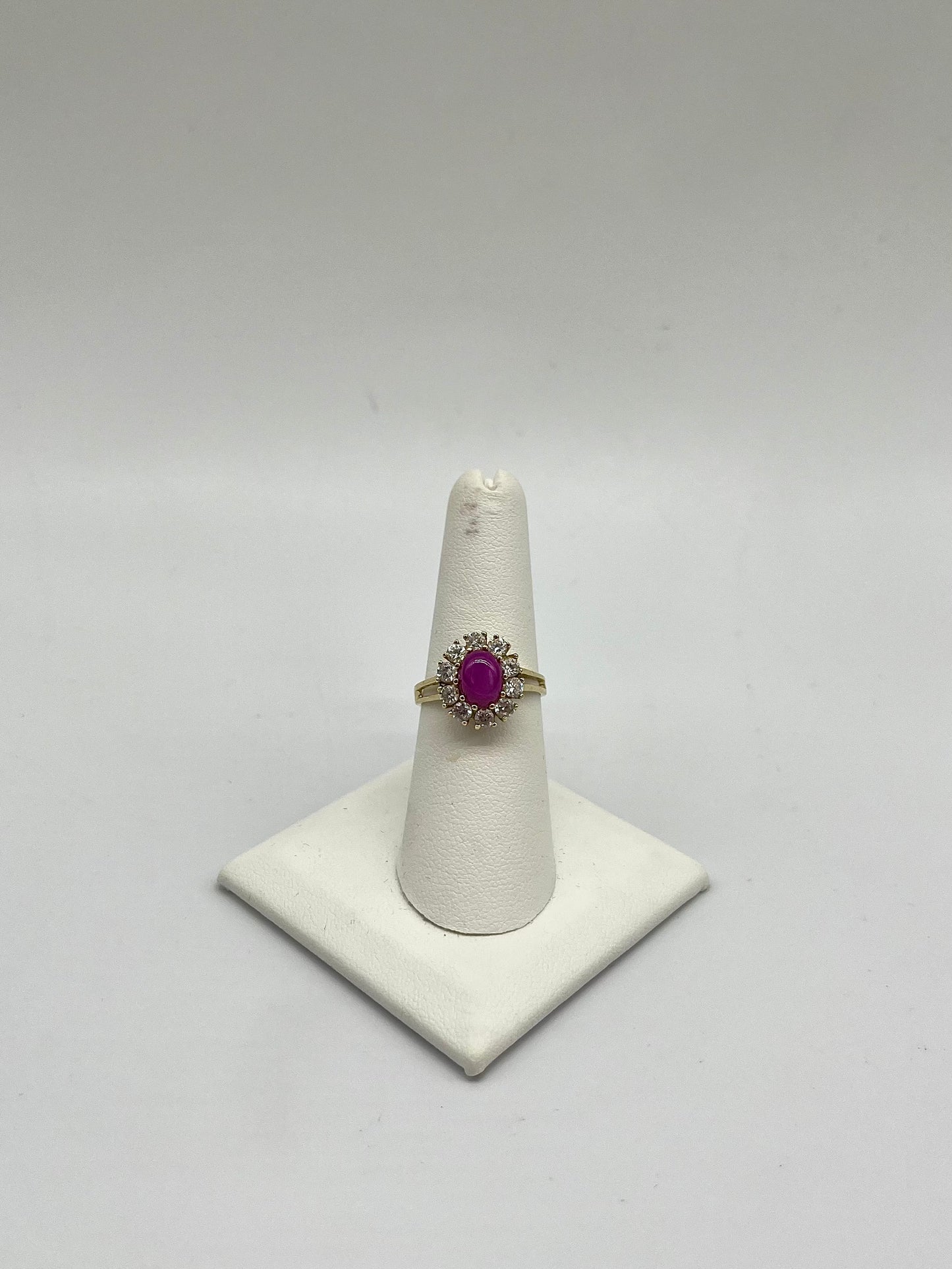 Bague en or 14 carats avec cabochon en rubis étoilé et spinelle, 3 carats