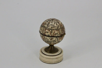 19th Century Miniature Ivory Terrestrial Globe & Sundial