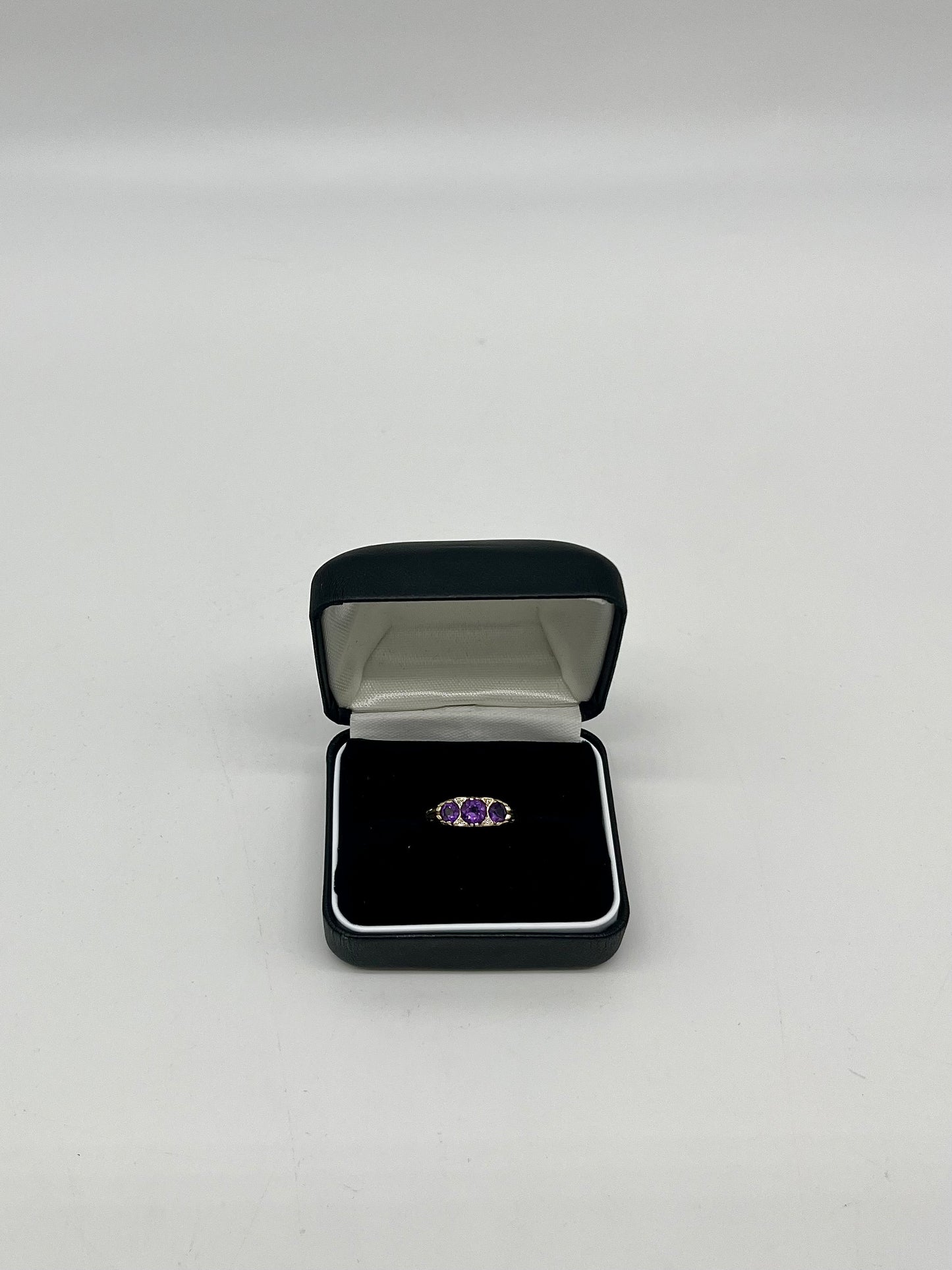 Bague en or 14 carats avec améthyste et diamants, 1 ct