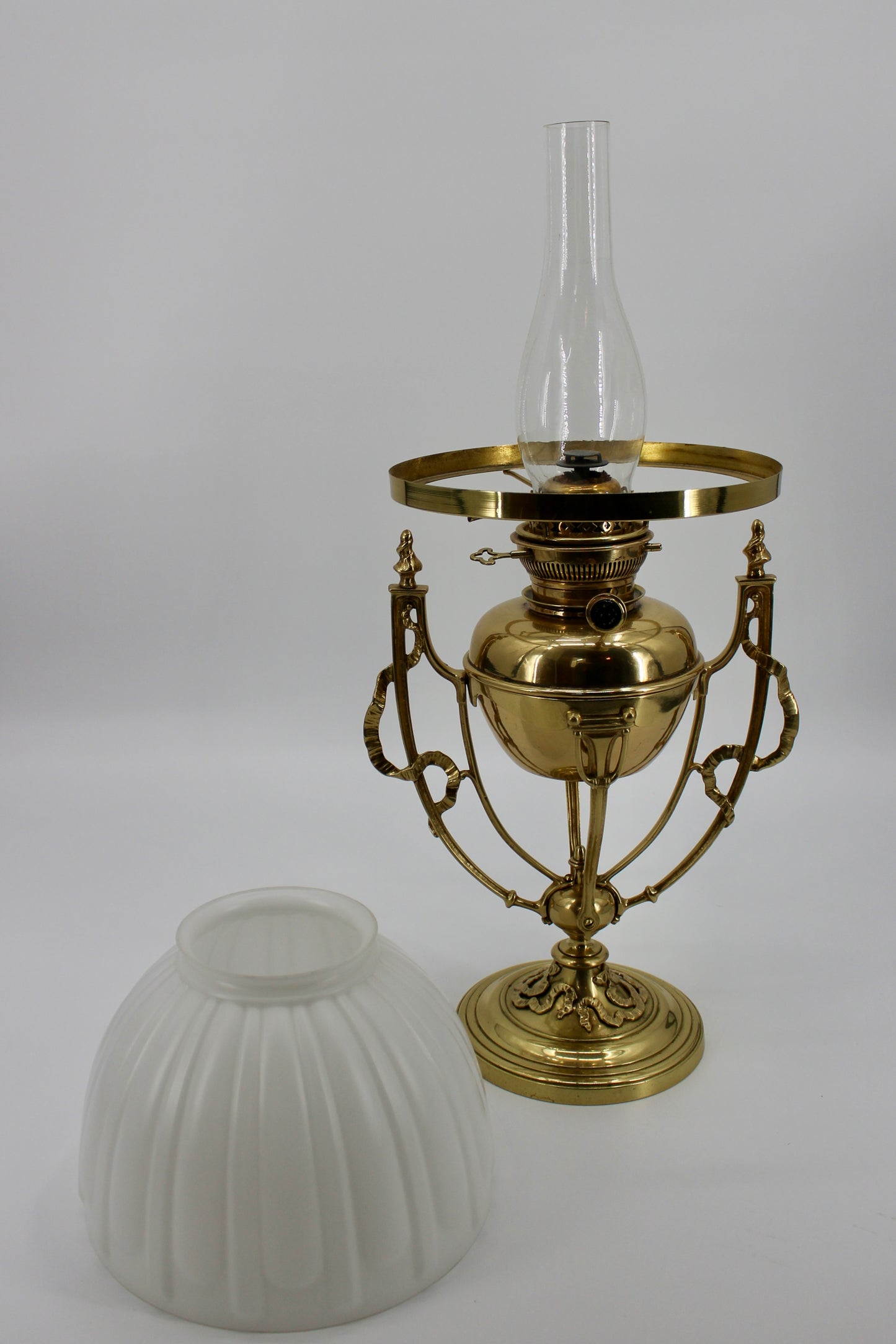 Rare 1860's Ornate Brass Morris Patent Lamp by Hinks & Son