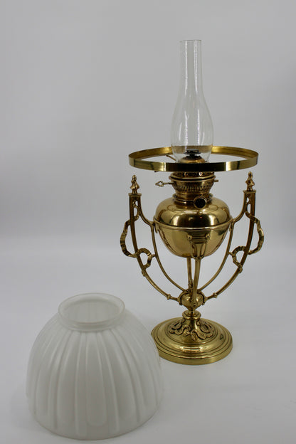 Rare 1860's Ornate Brass Morris Patent Lamp by Hinks & Son