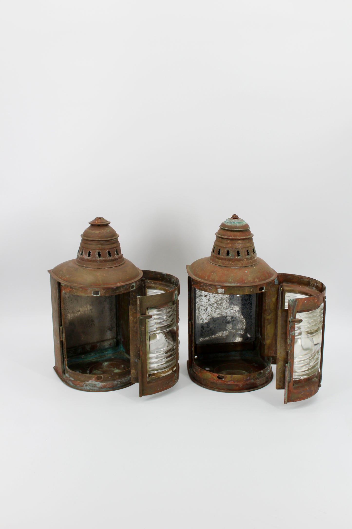 Copper Perko De-Lite Ship's Lantern-Early Pair