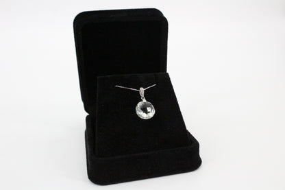 Prasiolite & Diamond Necklace, 7 Carats 14K White Gold