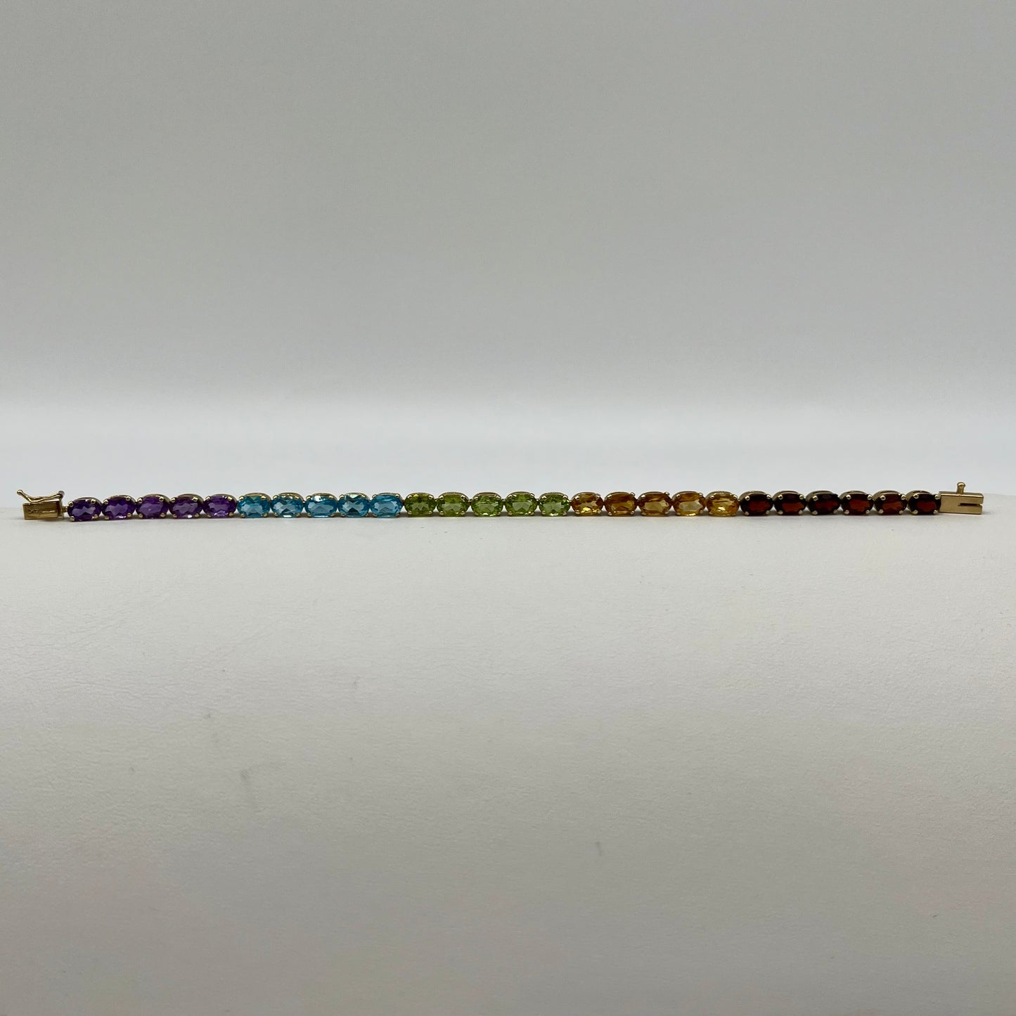 Precious Gemstone 'Rainbow' Tennis Bracelet, 6.75 CTW 14K Gold