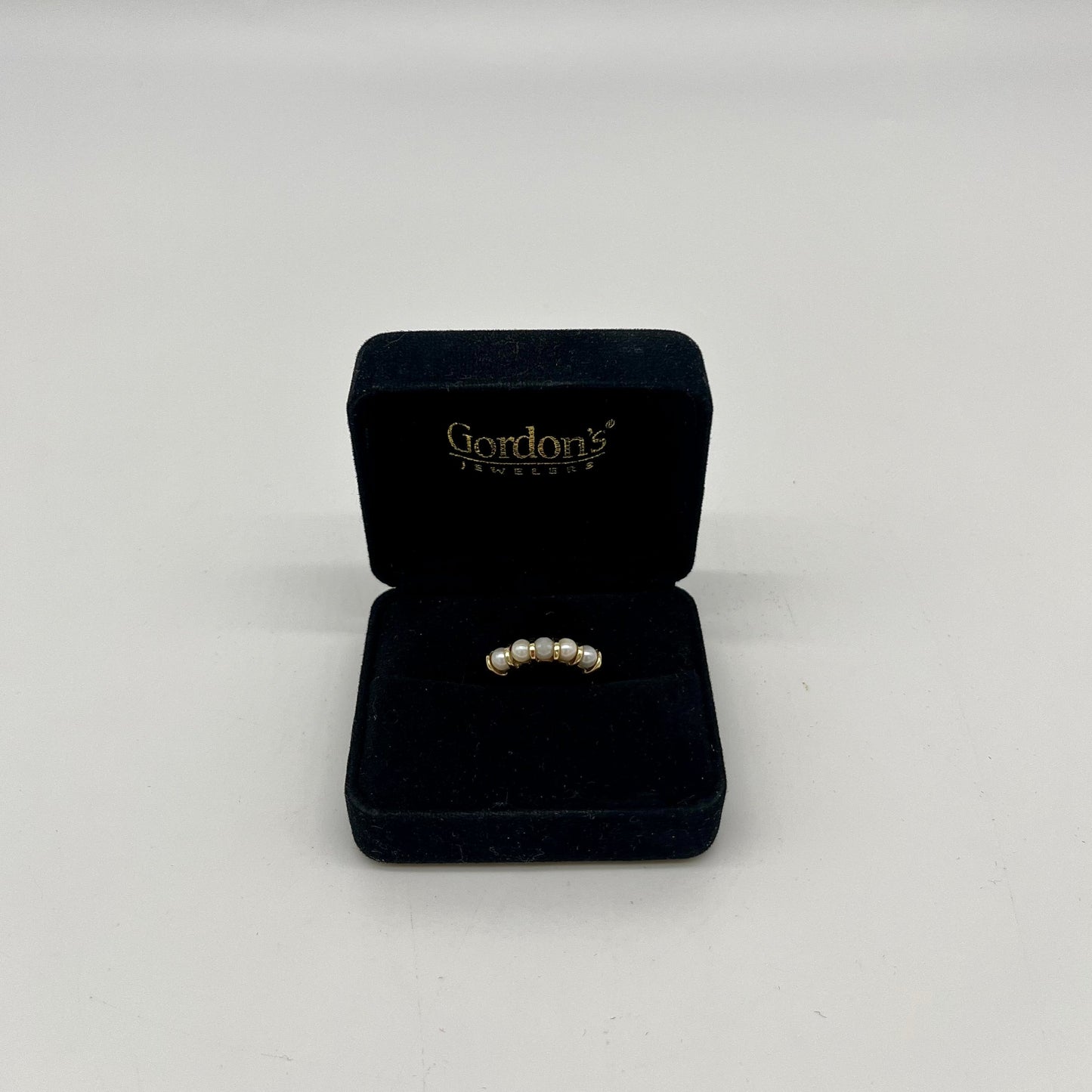 1920's Band of Pearls Ring, 1.06 CTW 9K Gold