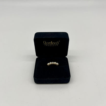 1920's Band of Pearls Ring, 1.06 CTW 9K Gold
