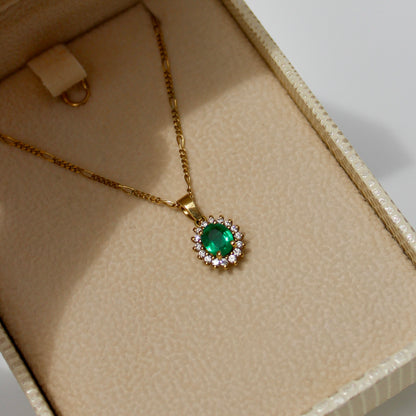Emerald & Diamond Pendant, 0.83 CTW 18K Gold