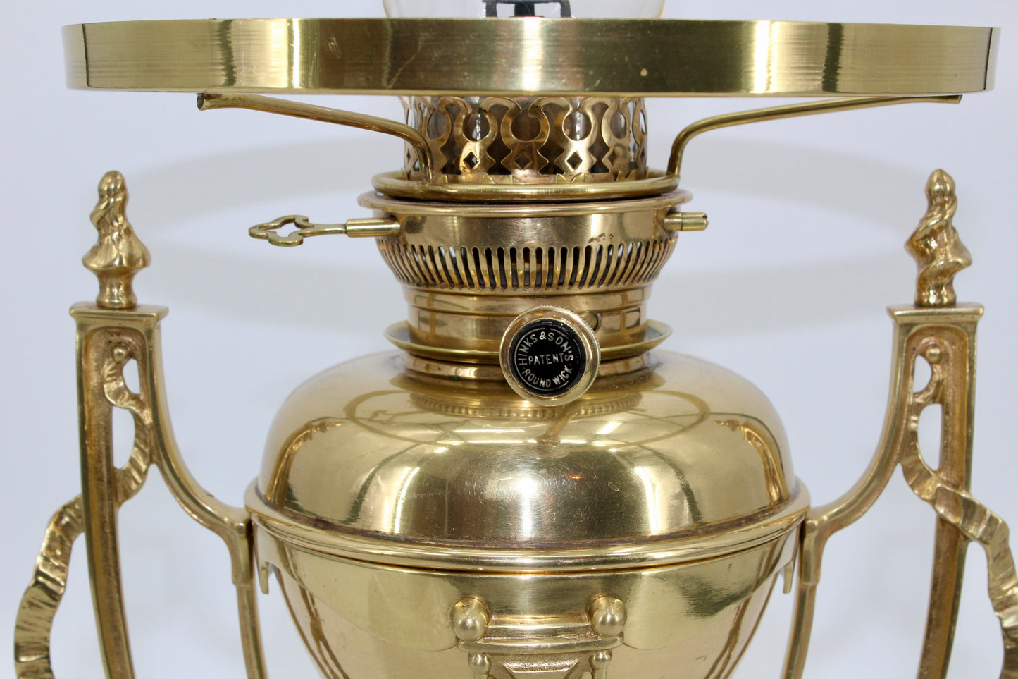 Rare 1860's Ornate Brass Morris Patent Lamp by Hinks & Son