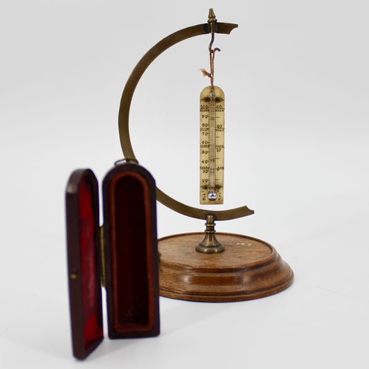 Antique Ivory Travelers Thermometer (Cased Miniature)