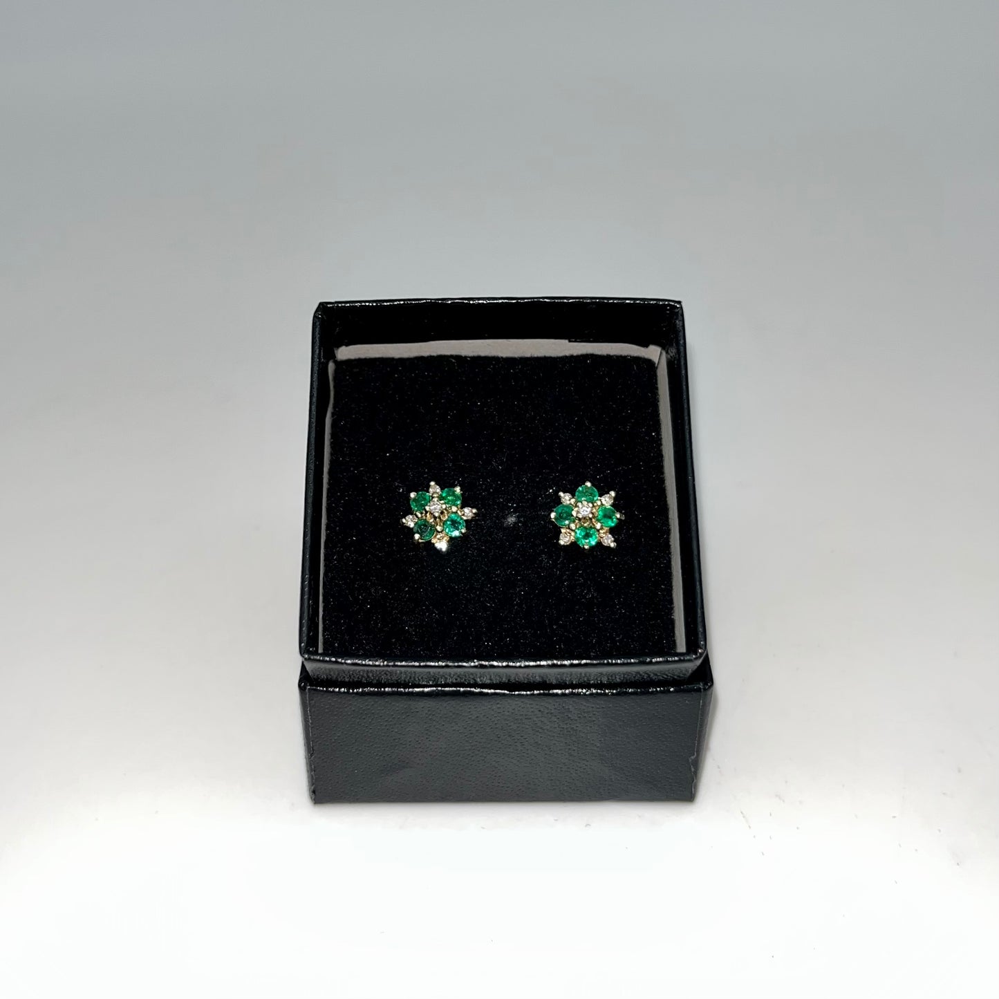 1930's Emerald & Diamond Gold Earrings, 2.29 CTW 18K Gold