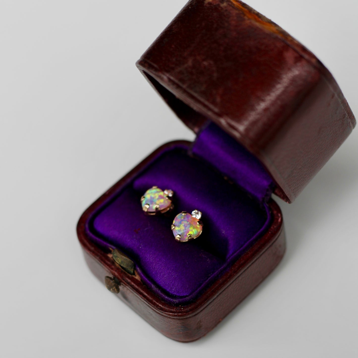 Pink Opal and Diamond Earrings, 1 CTW 10K Gold