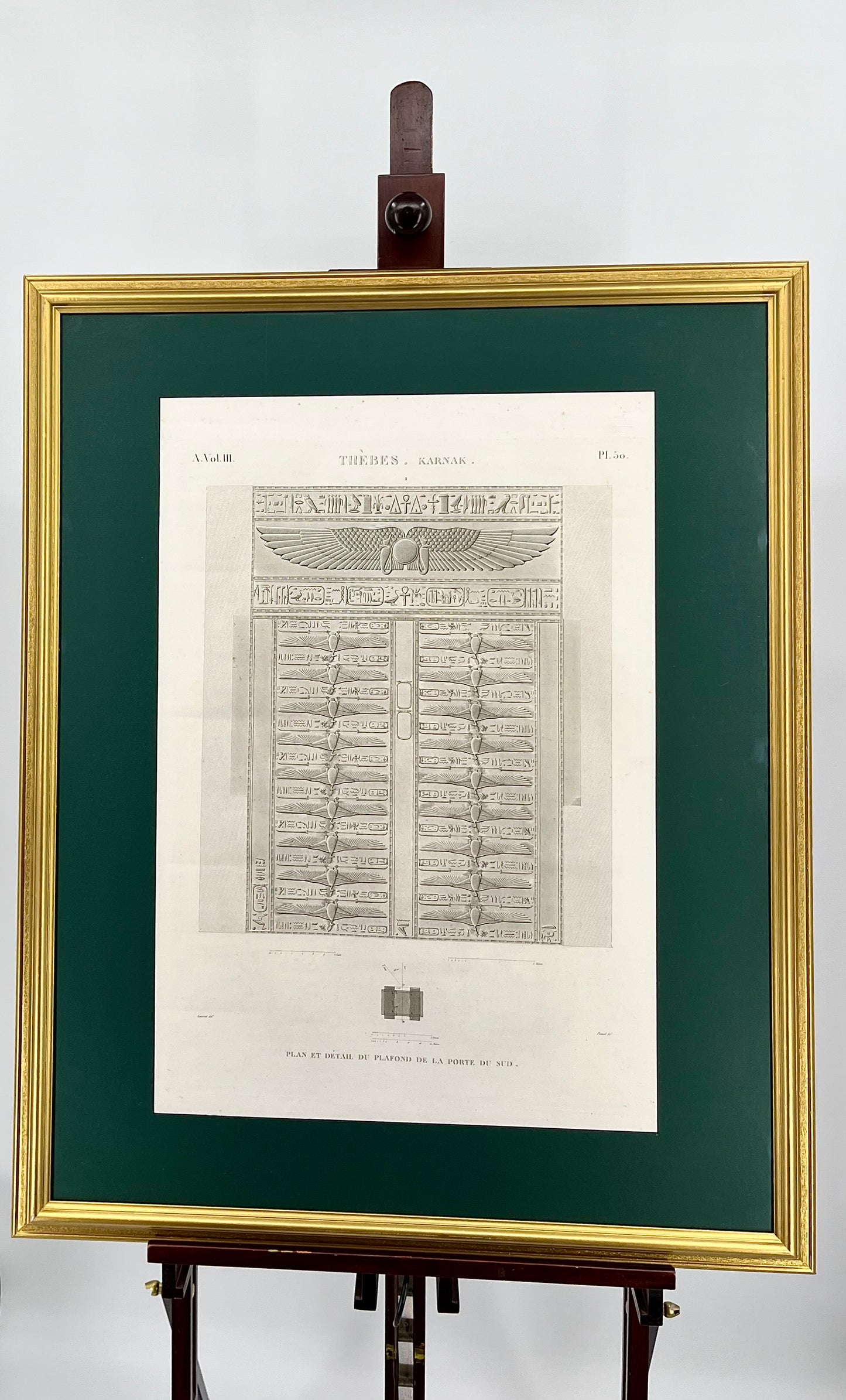 1822 Karnak Temple Napoleonic Savant-Illustrated Engraved Print for Description de l'Égypte