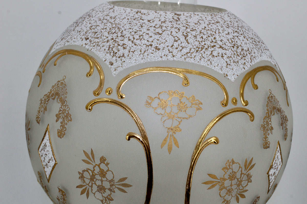 1895 Gilded Crystal Corinthian Banquet Lamp by Edward Miller
