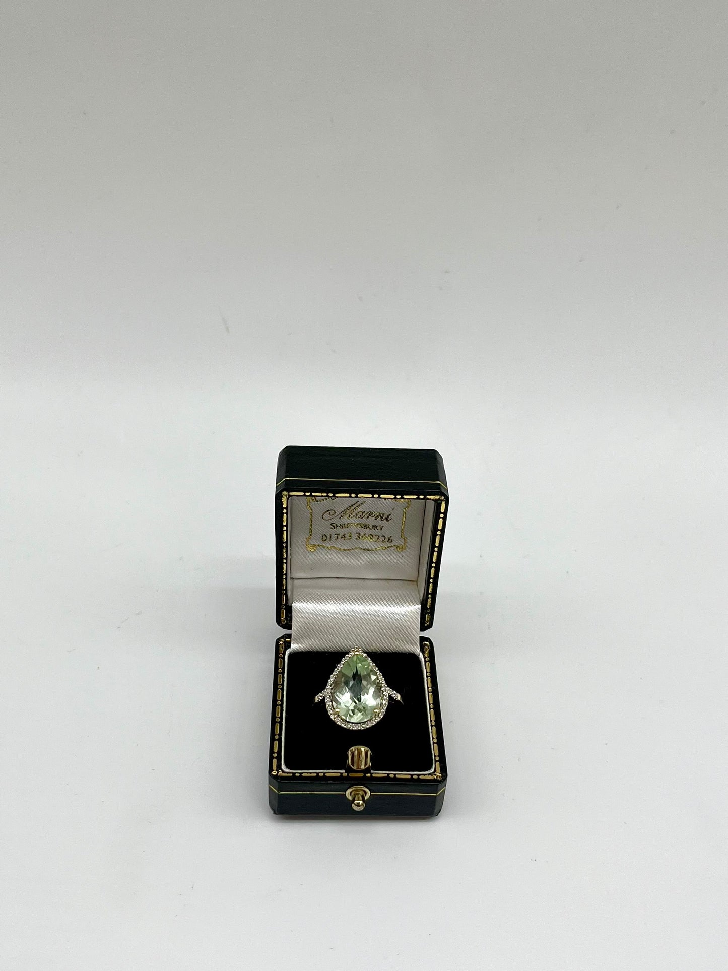 Prasiolite & Diamond Halo Cocktail Ring, 5.7 CTW 10K Gold