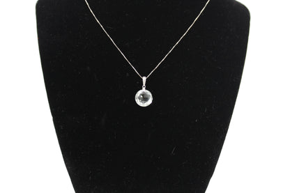 Prasiolite & Diamond Necklace, 7 Carats 14K White Gold