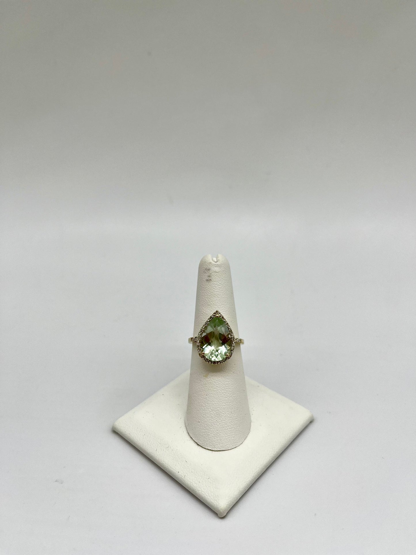 Prasiolite & Diamond Halo Cocktail Ring, 5.7 CTW 10K Gold