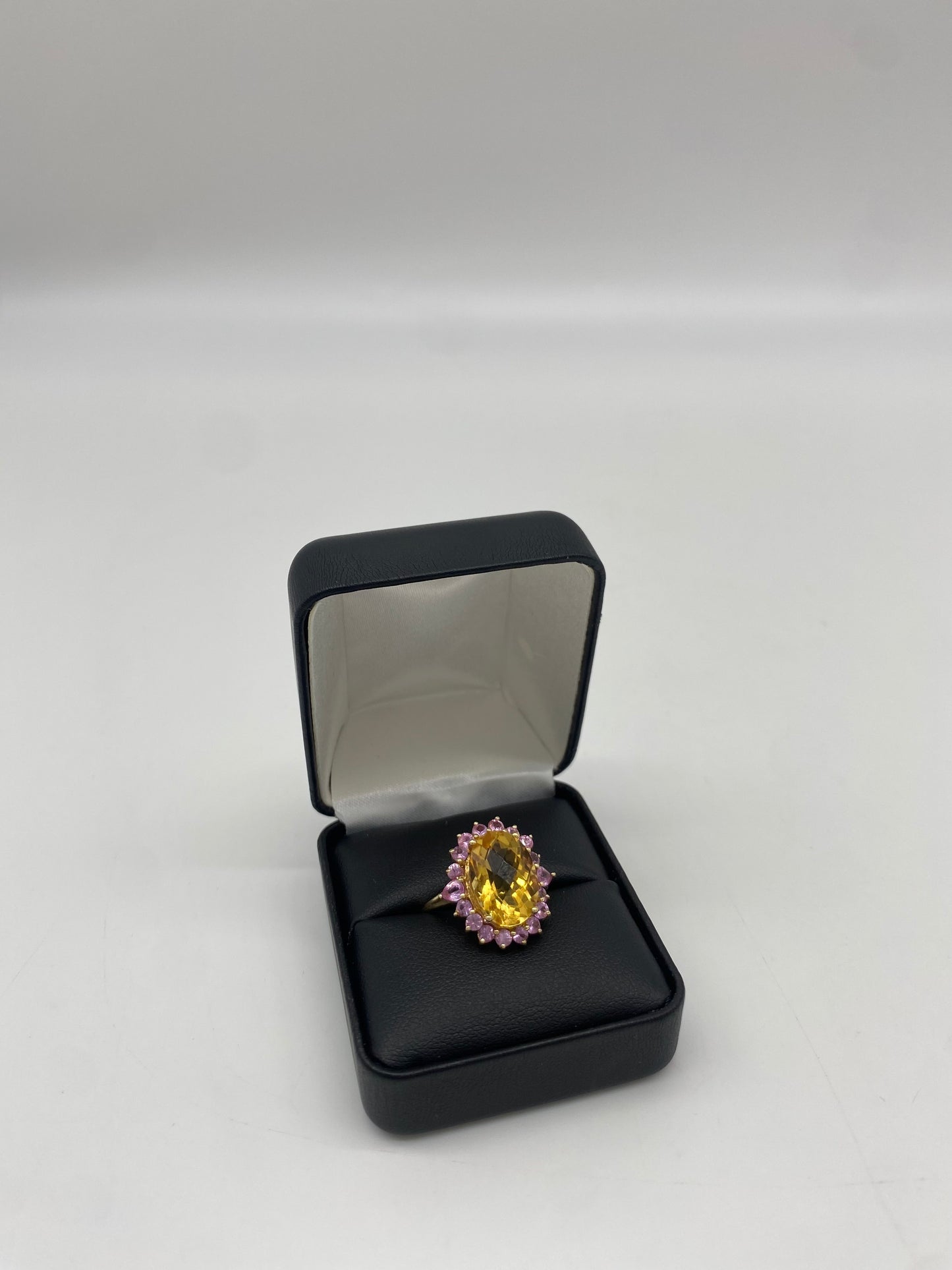 Pink Sapphire & Citrine Cocktail Ring, 6.2 CTW 10K Gold