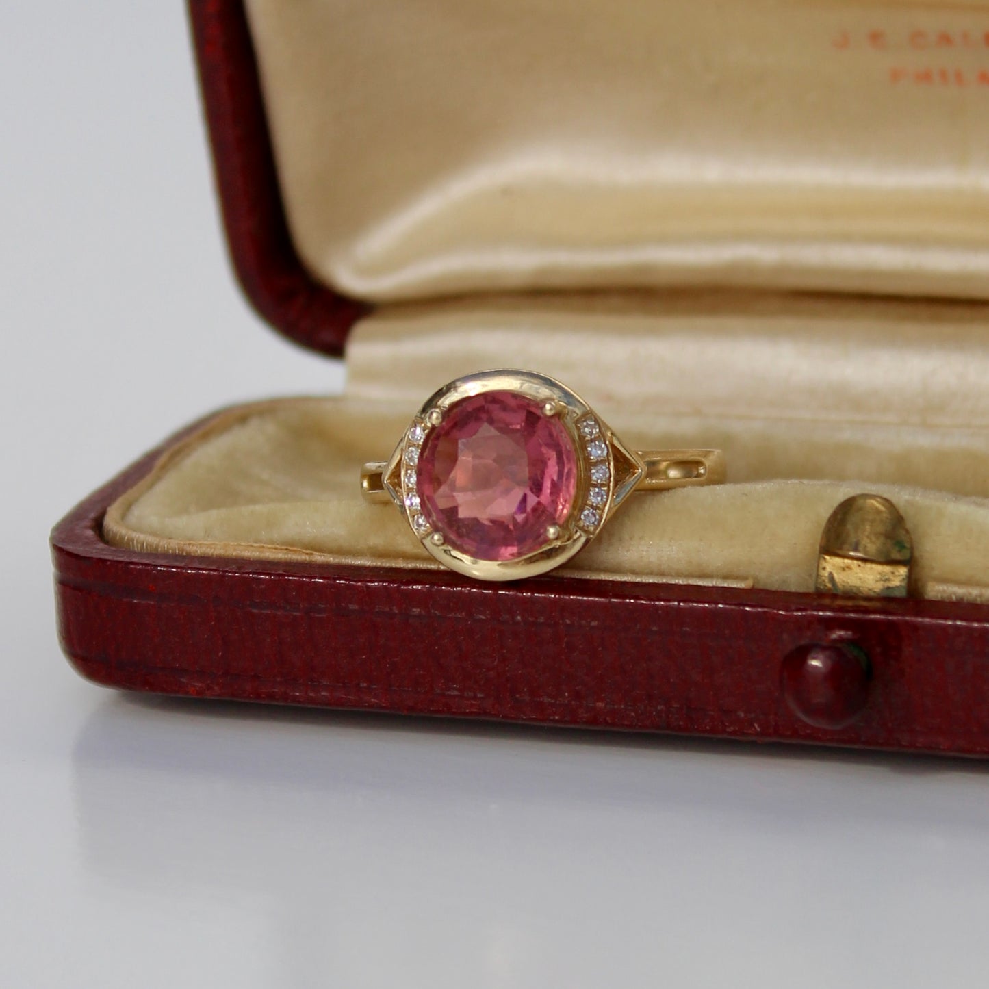 Pink Tourmaline & Diamond Set, 3.55 Carats 14K Gold