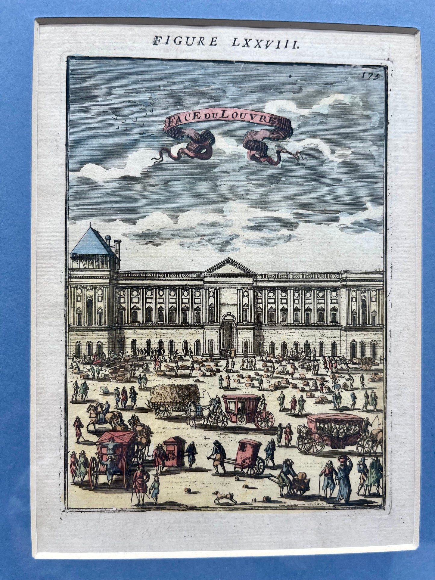 1683 Louvre by Alain Manesson Mallet, Hand-Coloured Copperplate Engraving (Framed)