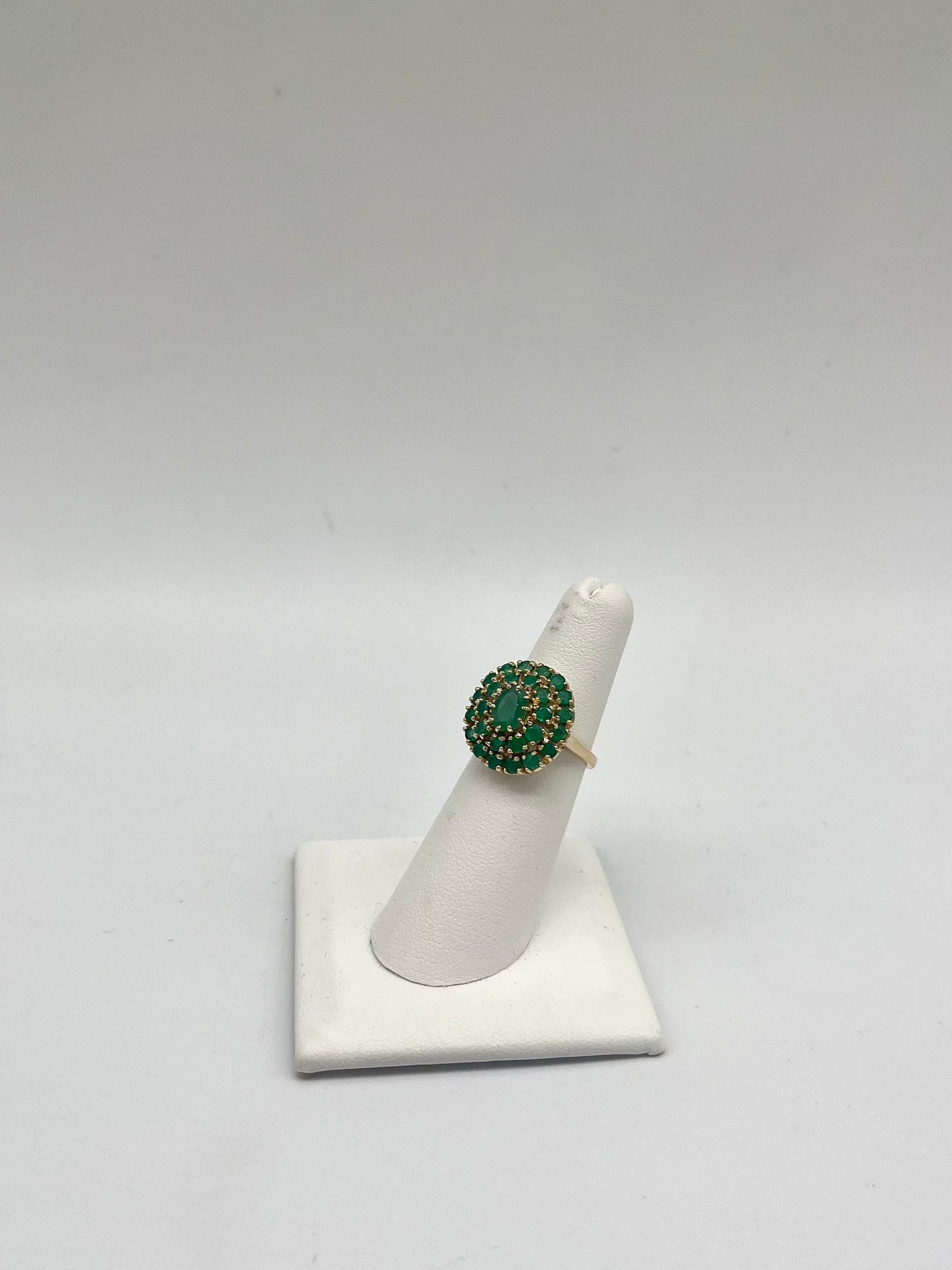 Edwardian Emerald Cluster Ring, 1.83 CTW 14K Gold