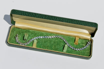 Aquamarine Tennis Bracelet, 7.8 Carats 925 Sterling Silver