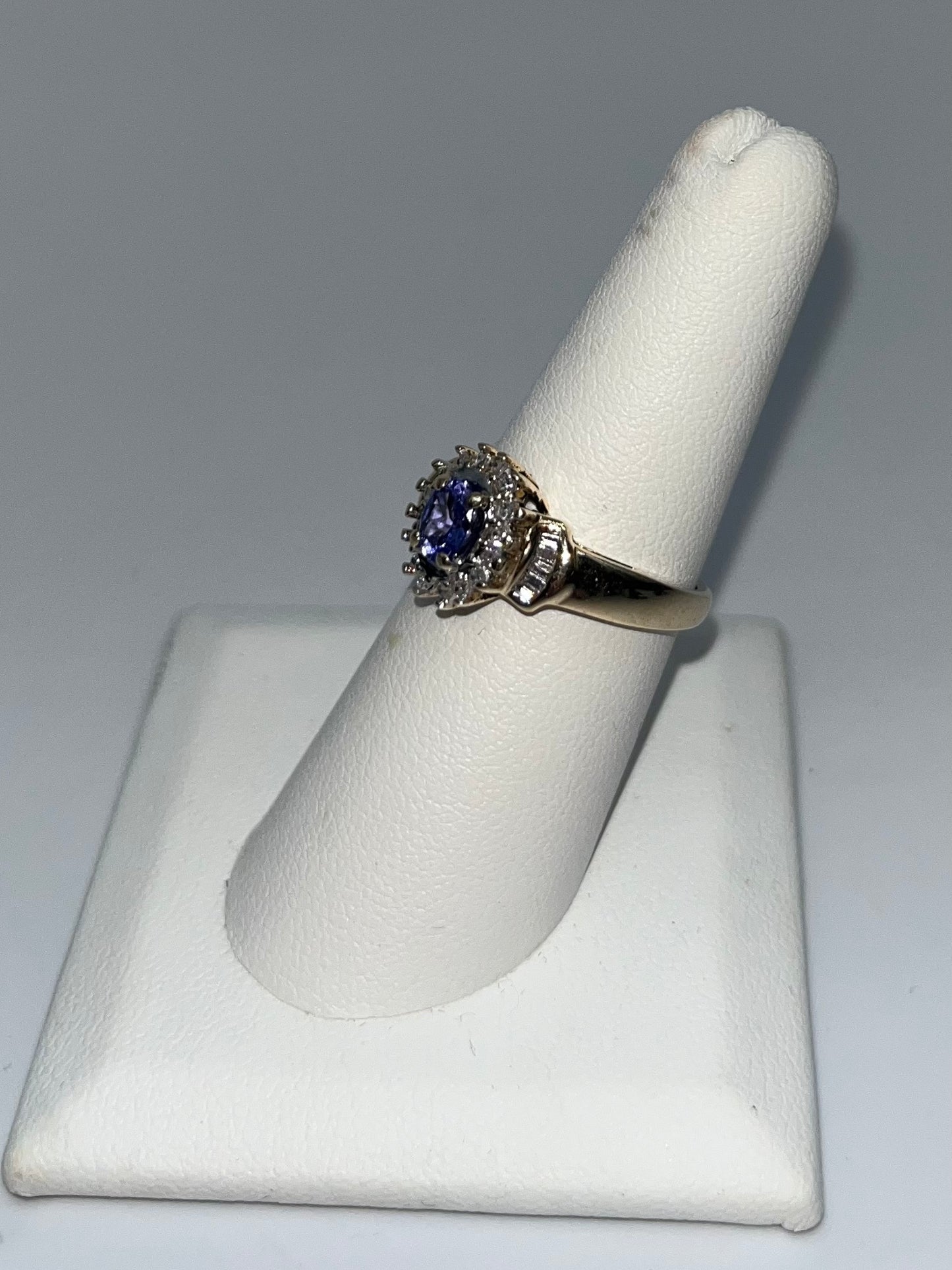 Antique Tanzanite & Diamond Ring, 1 CTW 10K Gold