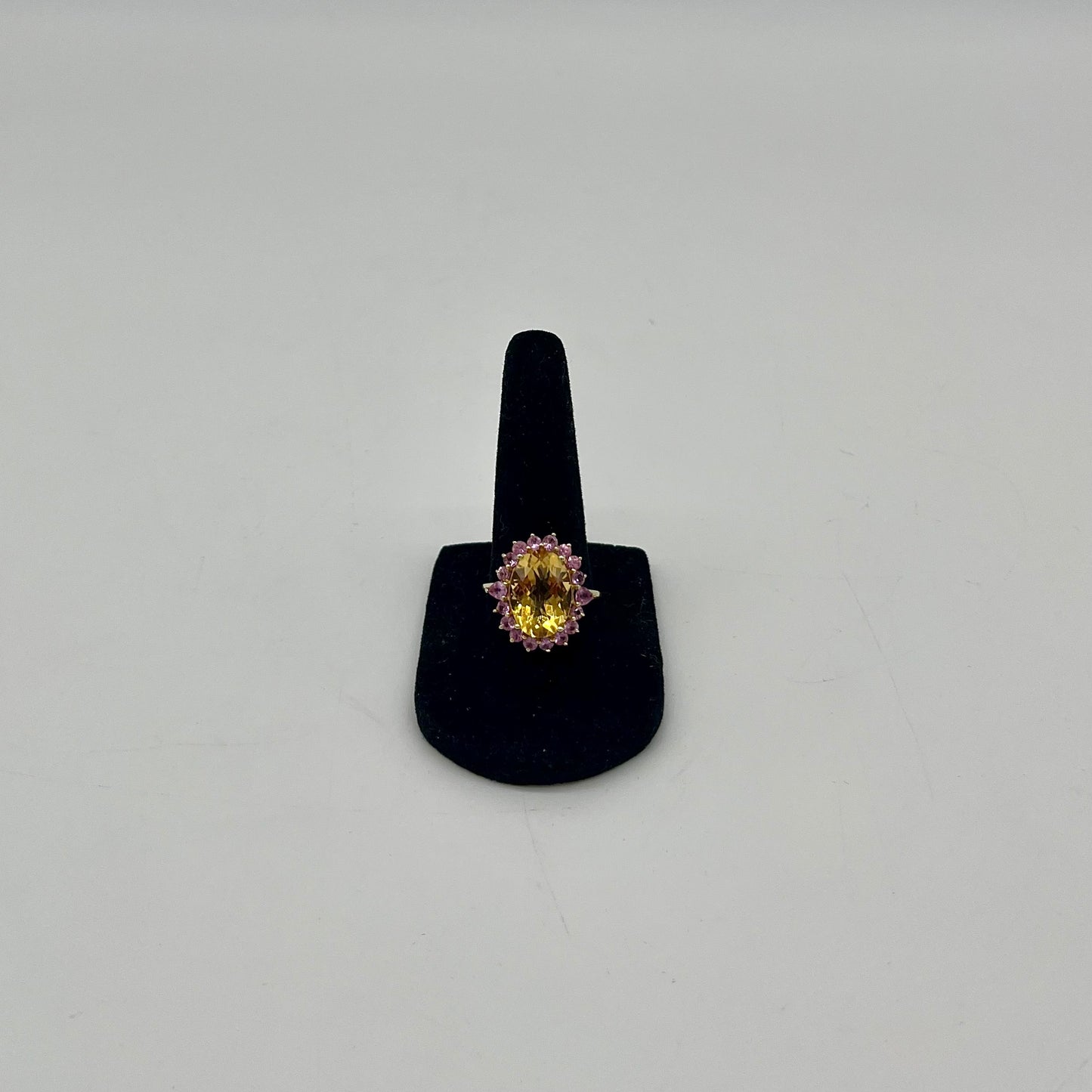 Pink Sapphire & Citrine Cocktail Ring, 6.2 CTW 10K Gold