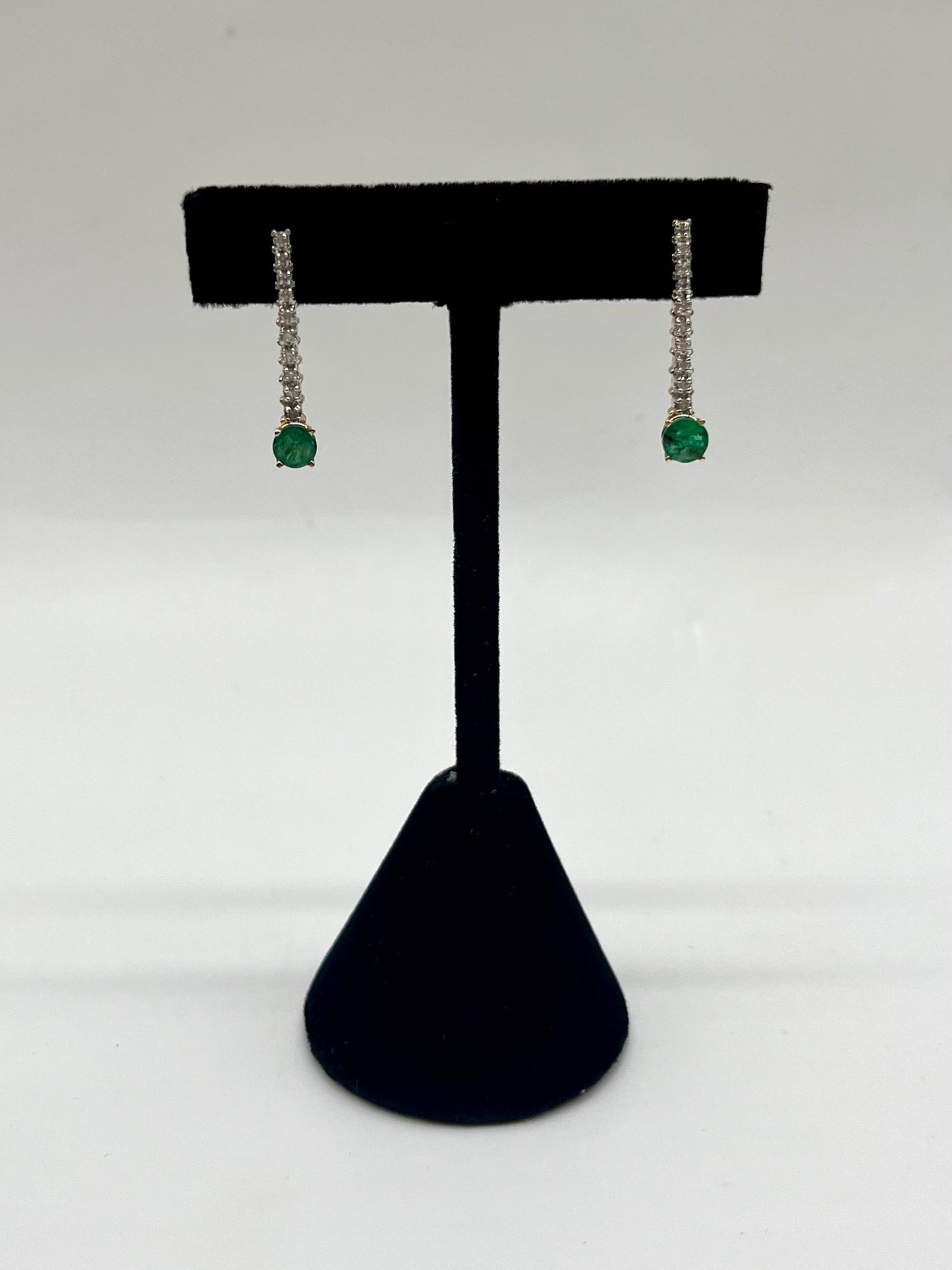 Emerald & Diamond Drop Earrings, 1.01 CTW 14K Gold