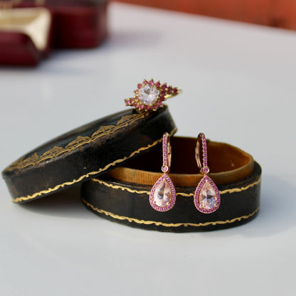 Morganite & Pink Sapphire Set, 6.1 Carats 14K Gold