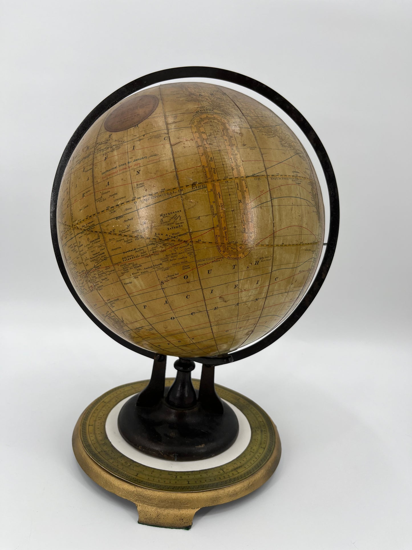 1891-1903 Telluric Table Globe by Rand McNally