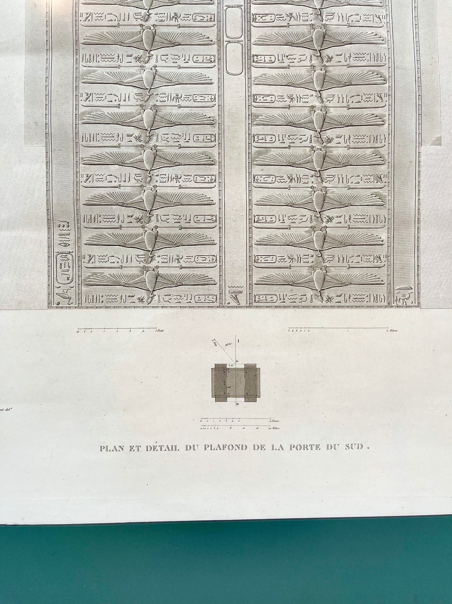 1822 Karnak Temple Napoleonic Savant-Illustrated Engraved Print for Description de l'Égypte