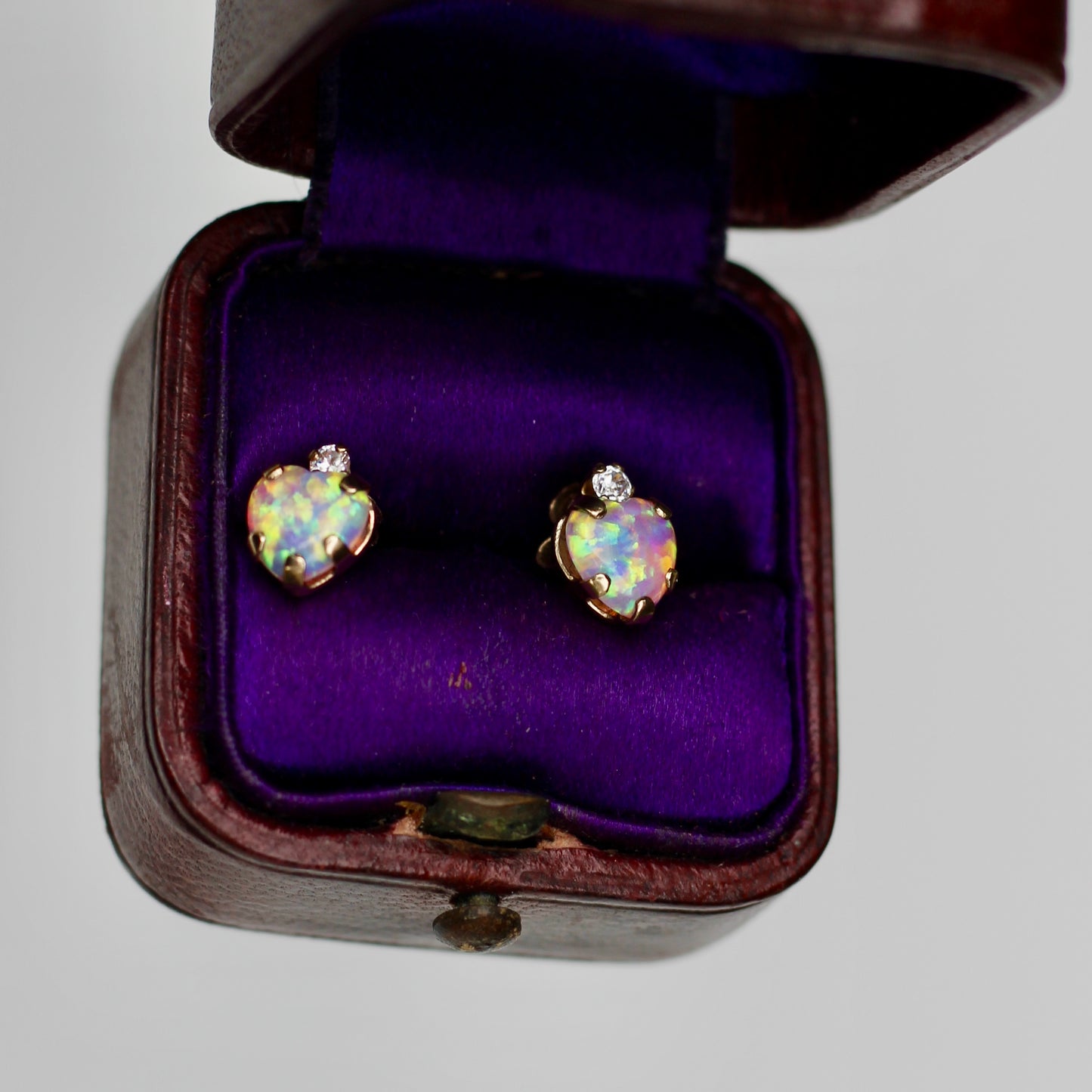 Pink Opal and Diamond Earrings, 1 CTW 10K Gold
