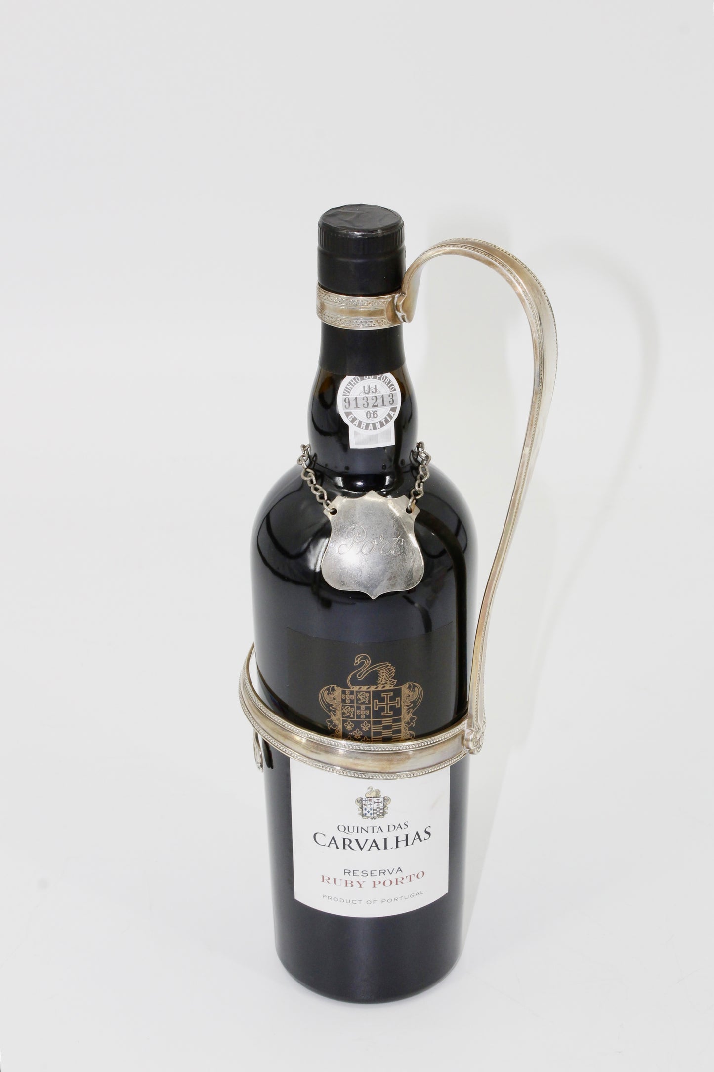 1864 Curved Silver Cradle Decanter by Elkington & Co.