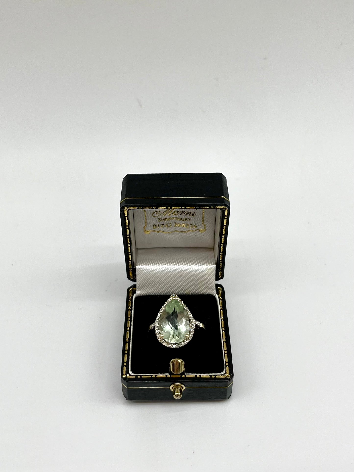 Prasiolite & Diamond Halo Cocktail Ring, 5.7 CTW 10K Gold