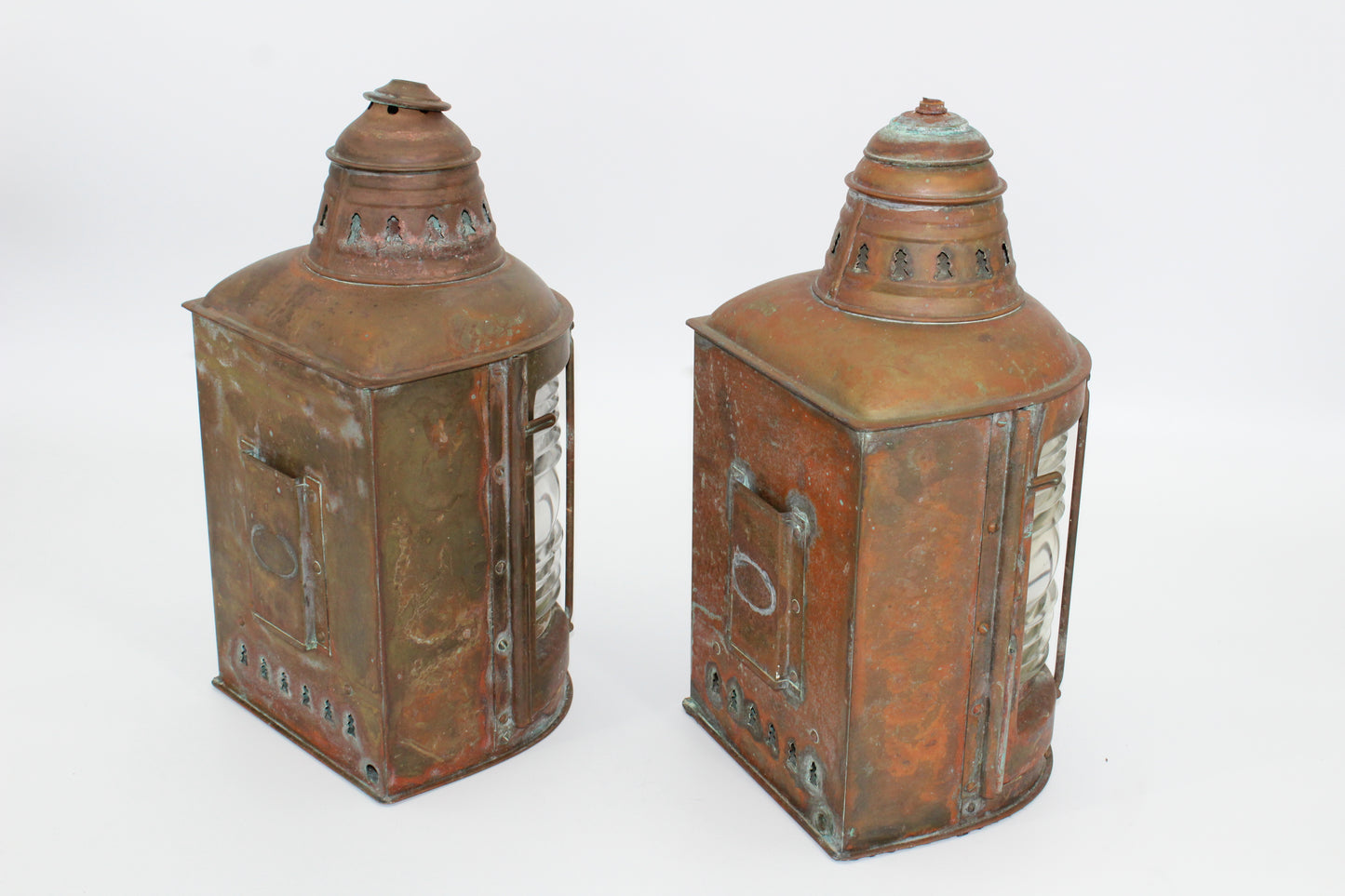 Copper Perko De-Lite Ship's Lantern-Early Pair