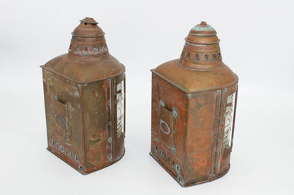 Copper Perko De-Lite Ship's Lantern-Early Pair
