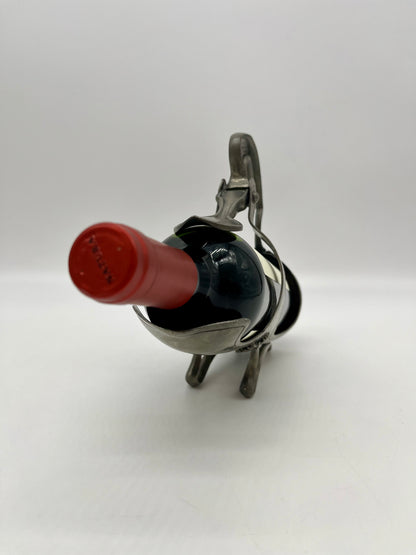 Porte-bouteilles de vin en étain français orné par Etain Royal