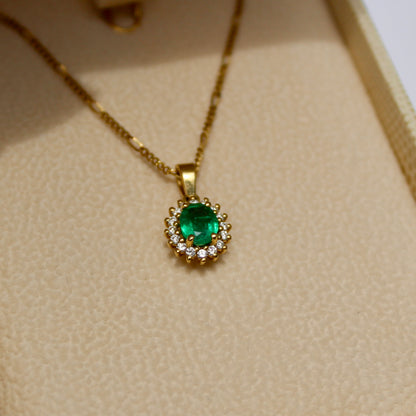 Emerald & Diamond Pendant, 0.83 CTW 18K Gold