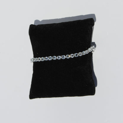 Aquamarine Tennis Bracelet, 7.8 Carats 925 Sterling Silver